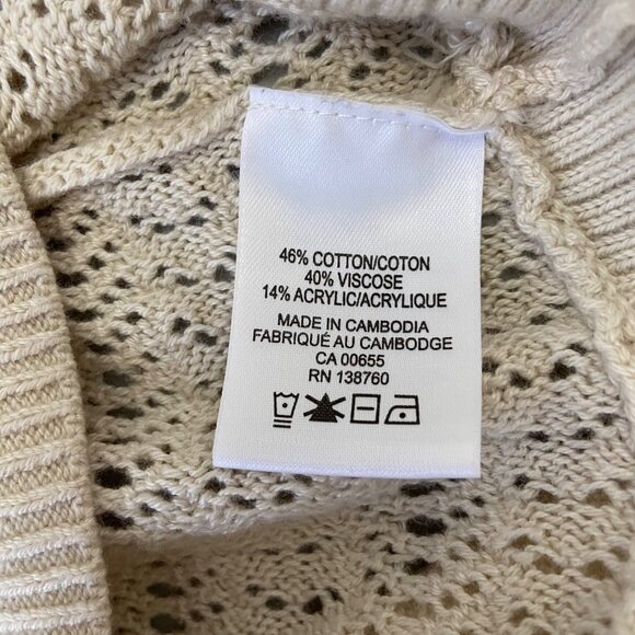Reitmans Crochet Knit Neutral nude/Beige nude Pullover Sweater Womens size small - Picture 6 of 11